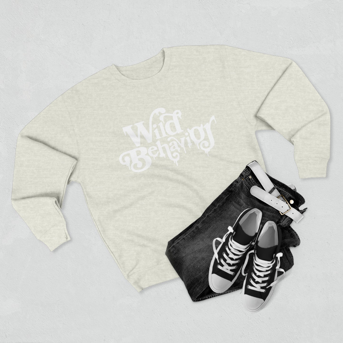 White Font Unisex Crewneck Sweatshirt